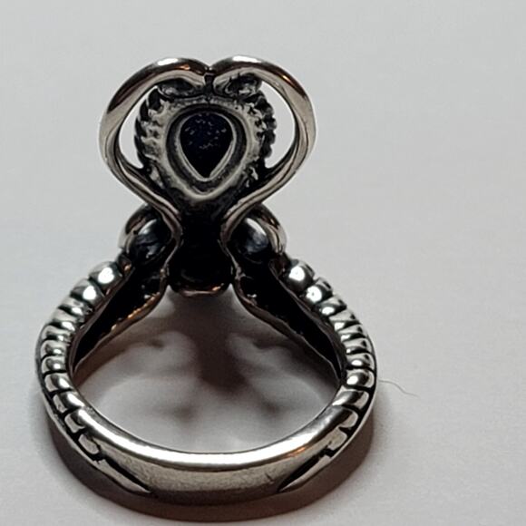 Vintage Carolyn Pollack (Relios)  Sterling Blue Cabochon Ring - Picture 10 of 11